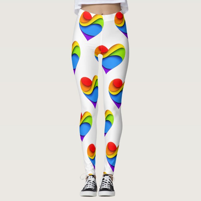 Leggings Curvas del corazón del orgullo de SlipperyJoe form (Anverso)