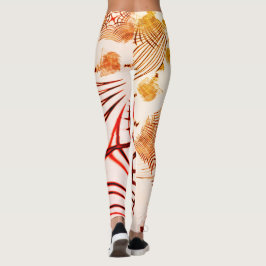 Leggings Curvas marrones rojas cruzadas con efecto envejeci