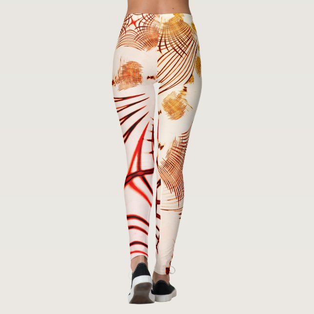 Leggings Curvas marrones rojas cruzadas con efecto envejeci (Reverso)