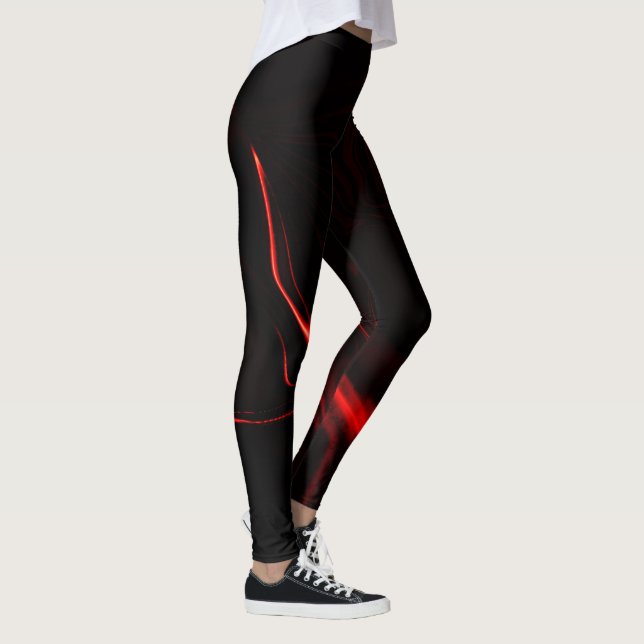 Leggings Curvas rojas o ondulaciones en rojo más oscuro. (Derecha)