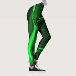 Leggings Curvas verdes em imagem verde escura.