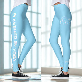 Leggings Custom Print Yoga Crew Baby Blue