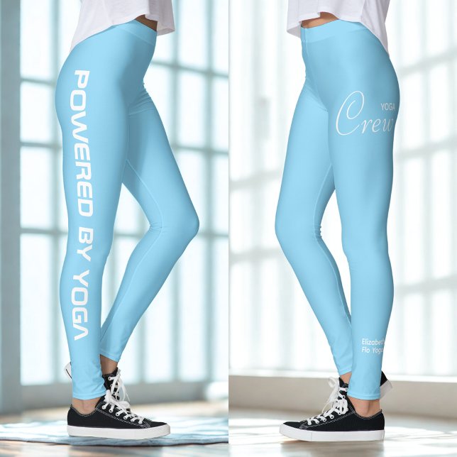 Leggings Custom Print Yoga Crew Baby Blue (Baby blue yoga leggings.)