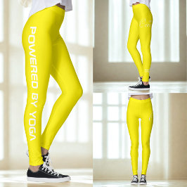 Leggings Custom Print Yoga Crew Bright Yellow