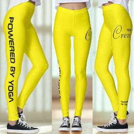 Leggings Custom Print Yoga Crew Bright Yellow