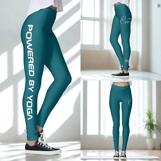 Leggings Custom Print Yoga Crew Dark Teal (Dark Teal Yoga leggings.)