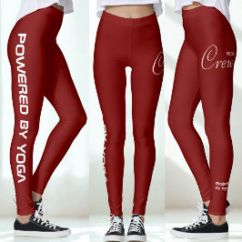 Leggings Custom Print Yoga Crew Deep Red