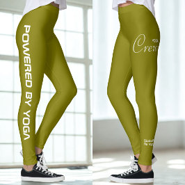 Leggings Custom Print Yoga Crew Olive