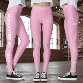 Leggings Custom Print Yoga Crew Soft Light Pink
