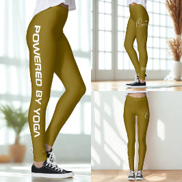 Leggings Custom Print Yoga Crew Yellow Brown
