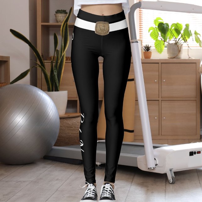 Leggings Customized Pet Lover Script Text Black And White  (Subido por el creador)