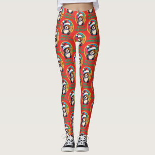 Leggings Cute Adorable Kawaii Chibi Oso Navidad