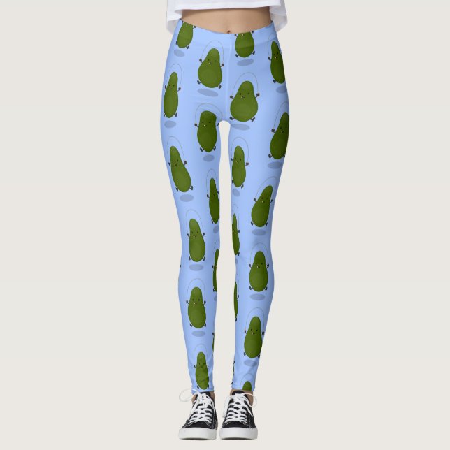 Leggings Cute aguacate salto cuerda personalizado ilustraci (Anverso)