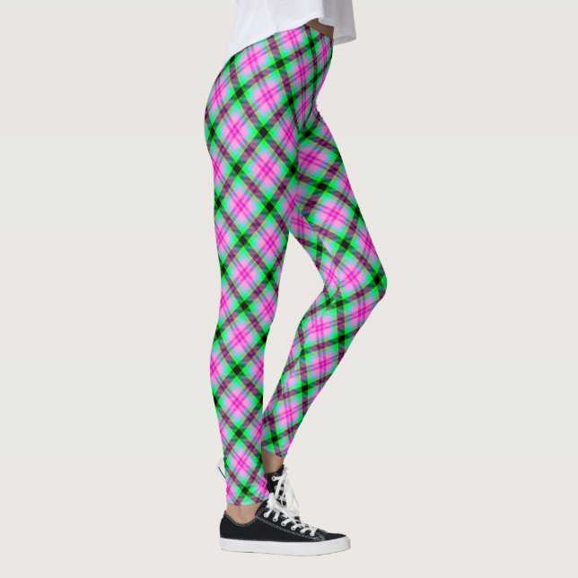 Leggings Cute Candy Cane Princess Tartan Plaid (Derecha)