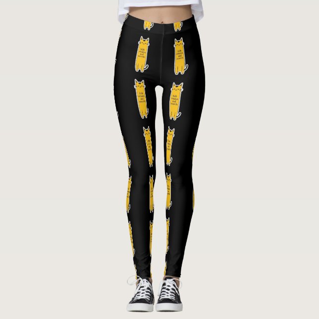 Leggings Cute Cat With Whisker Warmth Minimalist Design (Anverso)