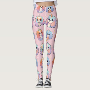 Leggings Cute Cavalier King Charles Unicorn Pastel patrón