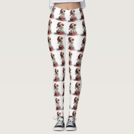Leggings Cute Christmas Puppy on Gift Box