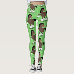 Leggings Cute Clydesdale personalizado de caballo ilustraci