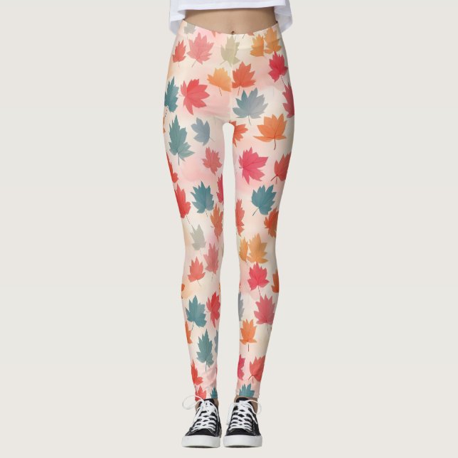 Leggings Cute Colorful Autumn Leaf (Anverso)