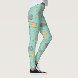 Leggings Cute & Cozy Sleepy Cat Dreams Pattern