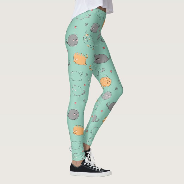 Leggings Cute & Cozy Sleepy Cat Dreams Pattern (Derecha)