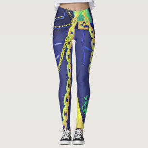 Leggings Cute Dark Female Character in Diamond Frame