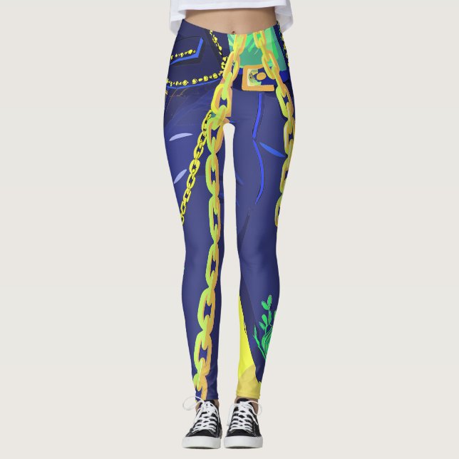 Leggings Cute Dark Female Character in Diamond Frame (Anverso)