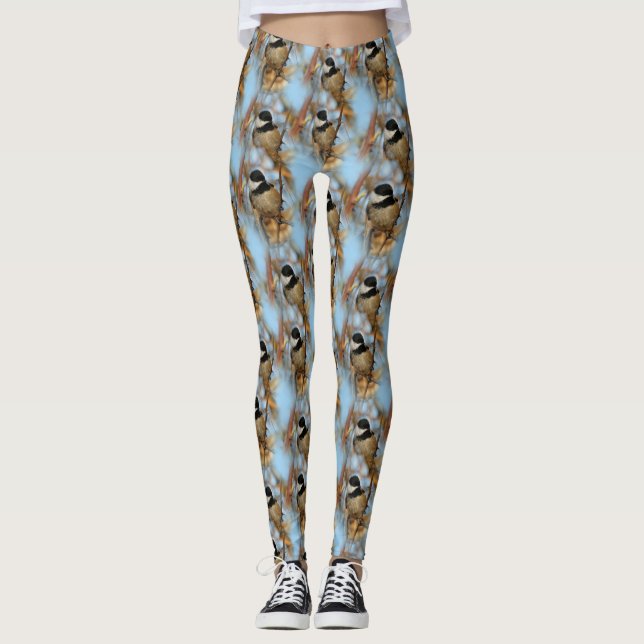 Leggings Cute esperanzador Songbird de pollo con gorro negr (Anverso)