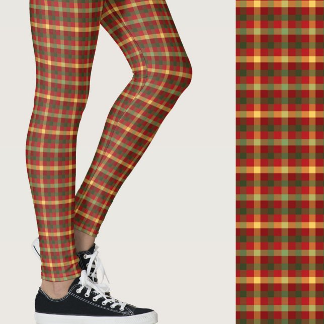 Leggings Cute fall colors plaid seasonal patterned (Subido por el creador)