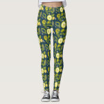 Leggings Cute Fresco verano Citrus de limón Doodle Azul Ama<br><div class="desc">Cuidado y fresco arte de doodle de limón de verano. Este diseño le hará a usted y a su casa única y hermosa</div>
