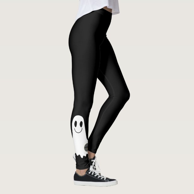 LEGGINGS CUTE FRIENDLY GHOST HALLOWEEN PERSONALIZADO DE LOG (Derecha)