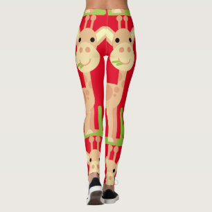 Leggings Cute Giraffe Munching Thunder_Cove