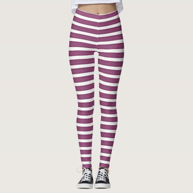 Leggings Cute Girly Adorable, Purpurinoso a la raya (Anverso)