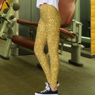 Leggings Cute Glam Oro Brillo Purpurina Brillante Yoga Depo