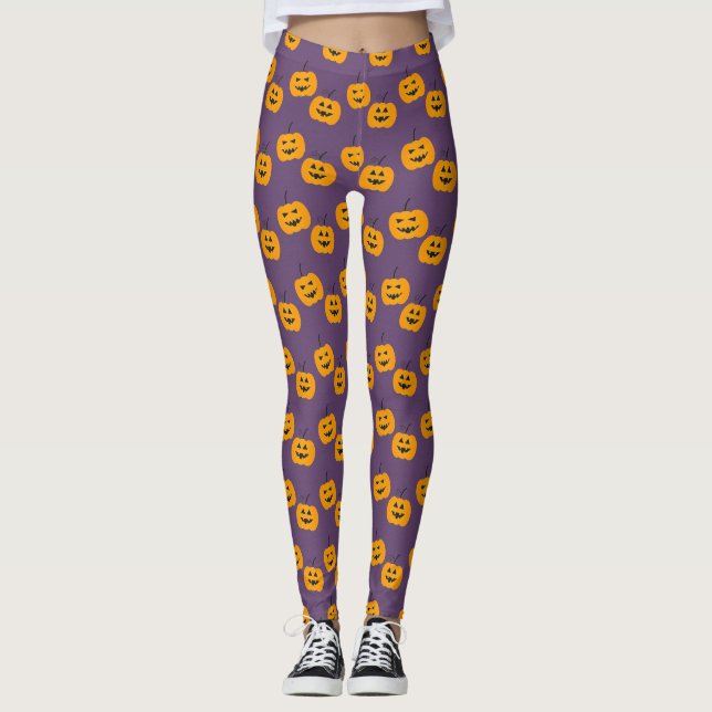 Leggings Cute Halloween Jack 'O Lantern (Anverso)