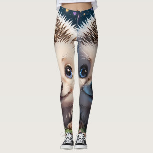 Leggings Cute Hedgehog con grandes ojos azules