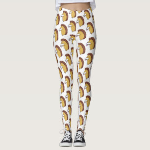 Leggings Cute Hedgehog con taza con bebida caliente Legión