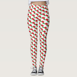 Leggings Cute Kawaii Cherries Rojos Verano Fruta Niños