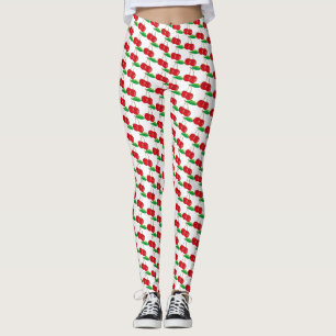 Leggings Cute Kawaii Cherries Rojos Verano Fruta Niños