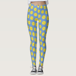 Leggings Cute Kawaii Sonriente Patrón de Sol