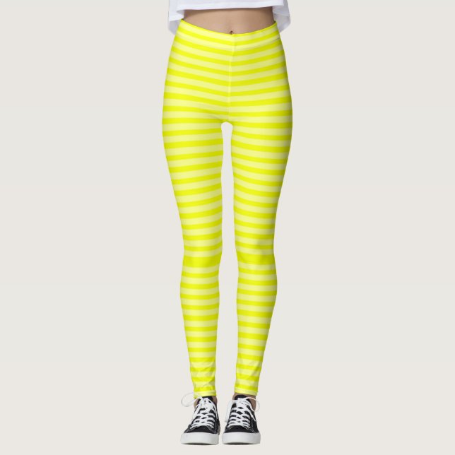 Leggings Cute Neon Banana Creme Swirl Rayos de luz negra (Anverso)