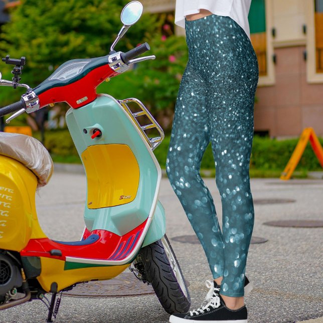 Leggings Cute Ocean Blue Glitter Texture Christmas Gym Gift (Subido por el creador)
