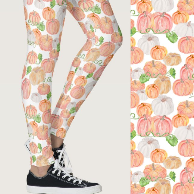 Leggings Cute orange pumpkins fall seasonal patterned (Subido por el creador)