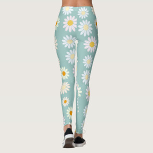 Leggings Cute Pastel Daisy Flowers Floral giratoria