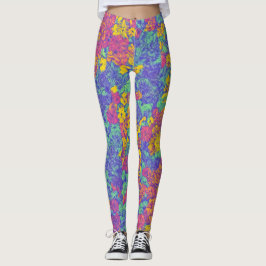 Leggings Cute Pattern Floral LuLaRoe Púrpura Amarillo