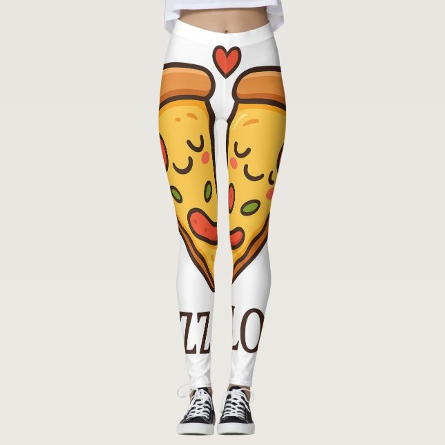 Leggings Cute Pizza Love Sticker (Anverso)
