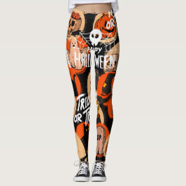 Leggings  Cute & Scary Halloween Spooky vibes 