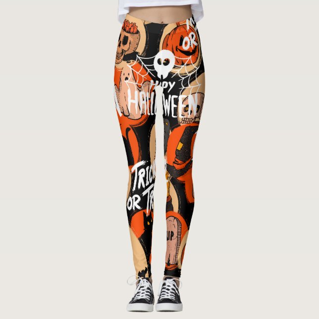 Leggings  Cute & Scary Halloween Spooky vibes  (Anverso)