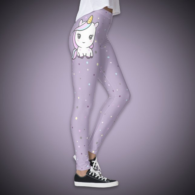 Leggings Cute Unicornio Púrpura Legada (Cute Unicorn Purple Legging)