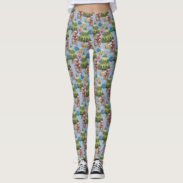 Leggings Cute vintage Christmas Quokka (Anverso)